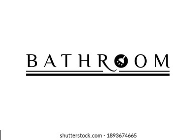 Señal de baño o etiqueta del logotipo de la puerta