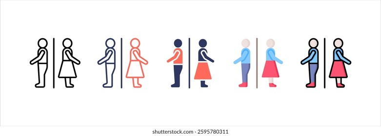 Bathroom Sign Multi Style Icon Set