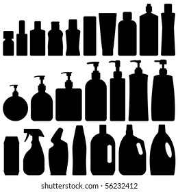 Bathroom Silhouette Set Vector