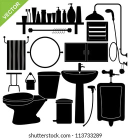 Bathroom Silhouette Vector Collections