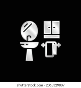 Bathroom silver plated metallic icon