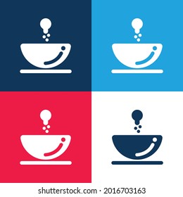 Bathroom Sink blue and red four color minimal icon set