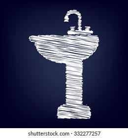 bathroom sink with chalk effect  