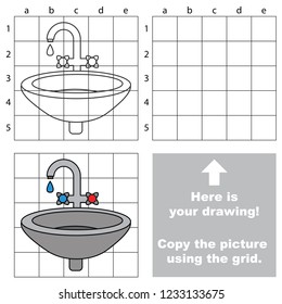 Bathroom sink, the educational game with simple game level. Copy the picture.