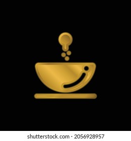 Bathroom Sink Gold Plated Metalic Icon Or Logo Vector