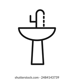 Bathroom sink icon black and white vector sign