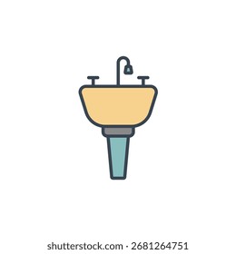 banheiro pia ícone coleção .design estilo com fundo