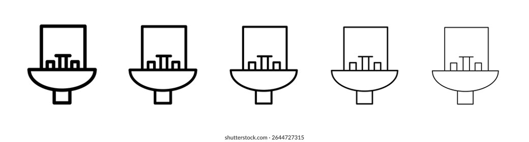 Bathroom sink icon flat illustration set logo