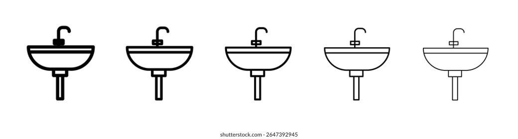 Ícone de pia do banheiro plano ilustração conjunto logotipo