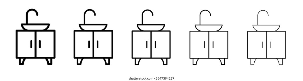 Ícone de pia do banheiro plano ilustração conjunto logotipo