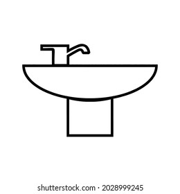 bathroom sink icon of glyph style design vector template