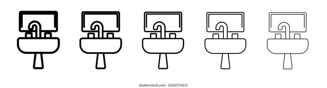 Banheiro ícone da pia ícone delinear ilustração simples isolado