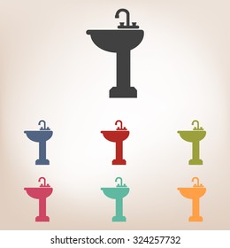 bathroom sink icon set