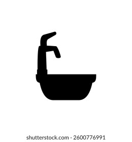 bathroom sink icon, simple flat style, illustration, logo sign symbol pictogram template, for ui or ux isolated on white for mobile app, editable