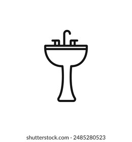 Bathroom sink icon vector set collection for web