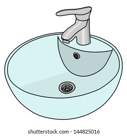 bathroom sink, illustration