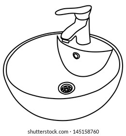 bathroom sink, illustration