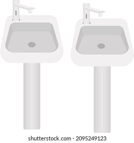 Bathroom sink, illustration, vector on a white background.