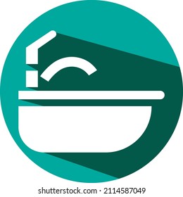 Bathroom sink, illustration, vector on a white background.