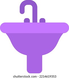 Bathroom sink, illustration, vector on white background.