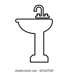 Bathroom sink line icon