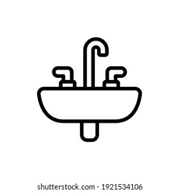 Bathroom Sink Line Icon Design Vector Template