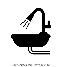 bathroom sink line icon design vector template