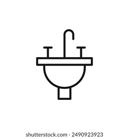 Bathroom sink logo sign vector outline