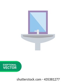 Bathroom sink with mirror