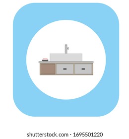 lavabo de baño con fondo blanco