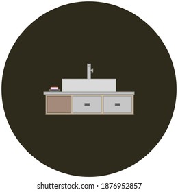 bathroom sink on white background