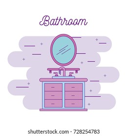 bathroom sink shelf and mirror element