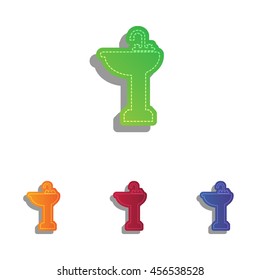 Bathroom sink sign. Colorfull applique icons set.
