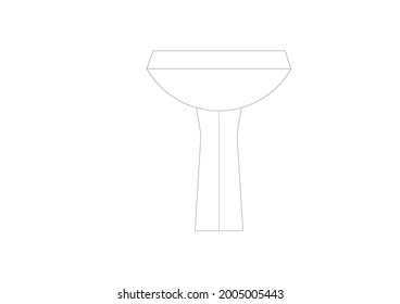 Bathroom sink sketch vector design