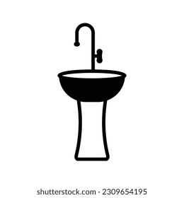 Bathroom sink unit line icon, outline vector sign, linear style pictogram isolated on white. Symbol, logo illustration. 