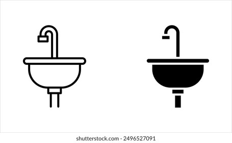 Bathroom sink unit line icon set, outline vector sign, vector illustration on white background