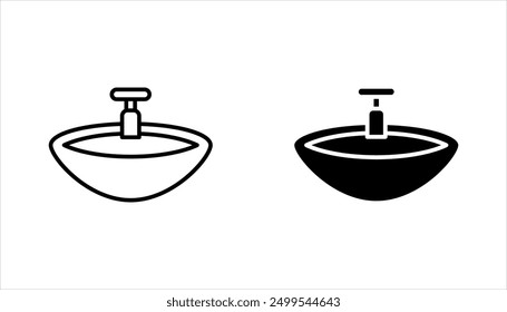 Bathroom sink unit line icon set, outline vector sign, vector illustration on white background