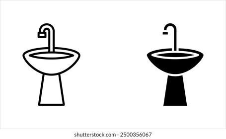 Bathroom sink unit line icon set, outline vector sign, vector illustration on white background