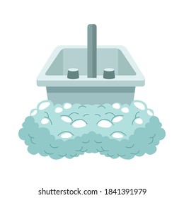 bathroom sink water and foam bubbles vector illustration design