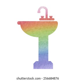 bathroom sink. Watercolor effect