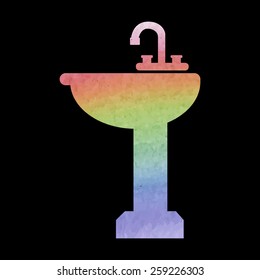 bathroom sink. Watercolor effect