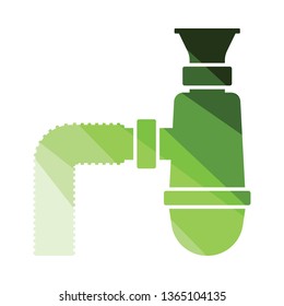 Bathroom siphon icon. Flat color design. Vector illustration.