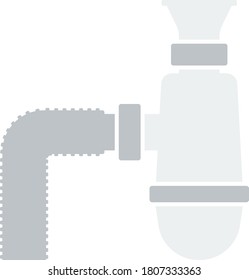 Bathroom Siphon Icon. Flat Color Design. Vector Illustration.