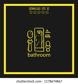 bathroom sketch vector icon 