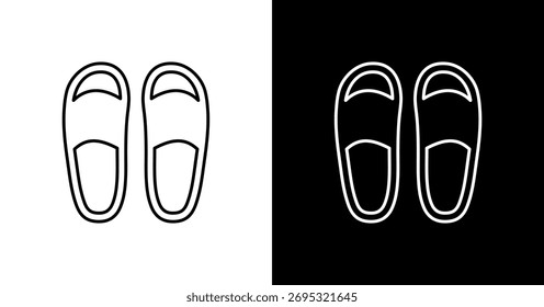 Zapatillas de baño Diseño de conjunto de iconos blancos