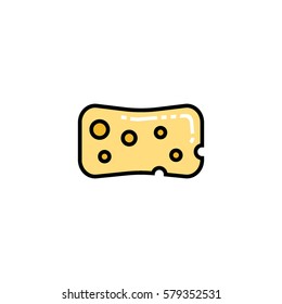 Bathroom sponge flat line icon