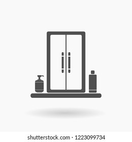 Bathroom Storage Cabinet with Shelf Icon Vector Illustration.