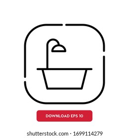 Bathroom symbol, Renovation outline vector icon. Modern, simple flat vector illustration for web site or mobile app