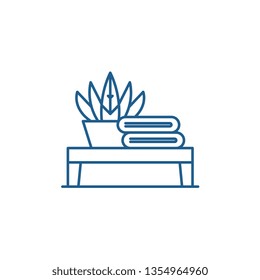 Bathroom table line icon concept. Bathroom table flat  vector symbol, sign, outline illustration.