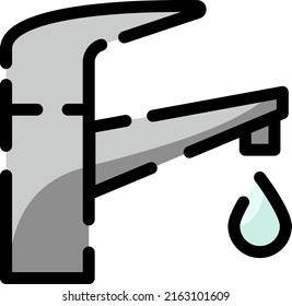 Grifo del baño, ilustración, vector sobre un fondo blanco.